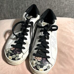 White, black, and floral P448 Women’s shoes size 39